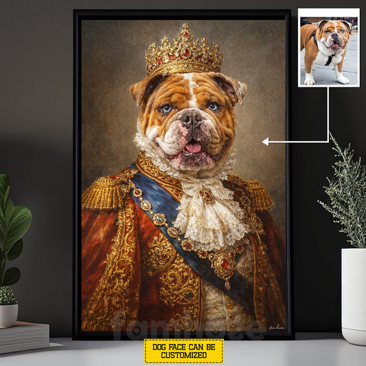Victorian Dog Canvas Painting, Regal Dog Portrait Wall Art Decor, Poster Gift For Dog Lovers