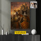 Personalized Victorian Dog & Cat Canvas Painting, Custom Medieval Pet Portrait Wall Art Decor, Poster Gift For Dog Lover, Cat Lovers
