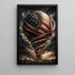 July 4th Baseball Canvas Painting, Baseball Tornado Of Freedom Sport Wall Art Decor, Poster Independence Day Gift For Baseball Lover