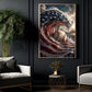July 4th Baseball Canvas Painting, American Flag Baseball Wave Sport Wall Art Decor, Poster Independence Day Gift For Baseball Lover