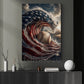 July 4th Baseball Canvas Painting, American Flag Baseball Wave Sport Wall Art Decor, Poster Independence Day Gift For Baseball Lover