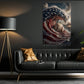 July 4th Baseball Canvas Painting, American Flag Baseball Wave Sport Wall Art Decor, Poster Independence Day Gift For Baseball Lover