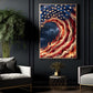 July 4th Canvas Painting, Freedom Fire Wave Wall Art Decor, Poster Independence Day Gift For American Patriot
