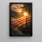 July 4th Canvas Painting, American Flag Forest Sunrise Wall Art Decor, Poster Independence Day Gift For American Lover