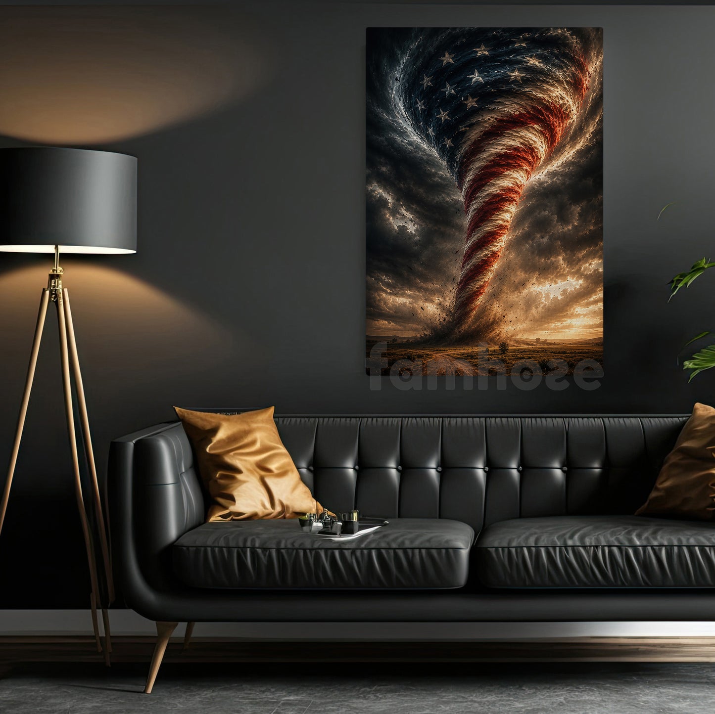 July 4th Canvas Painting, Patriotic Tornado Of Stars Wall Art Decor, Poster Independence Day Gift For American Lover