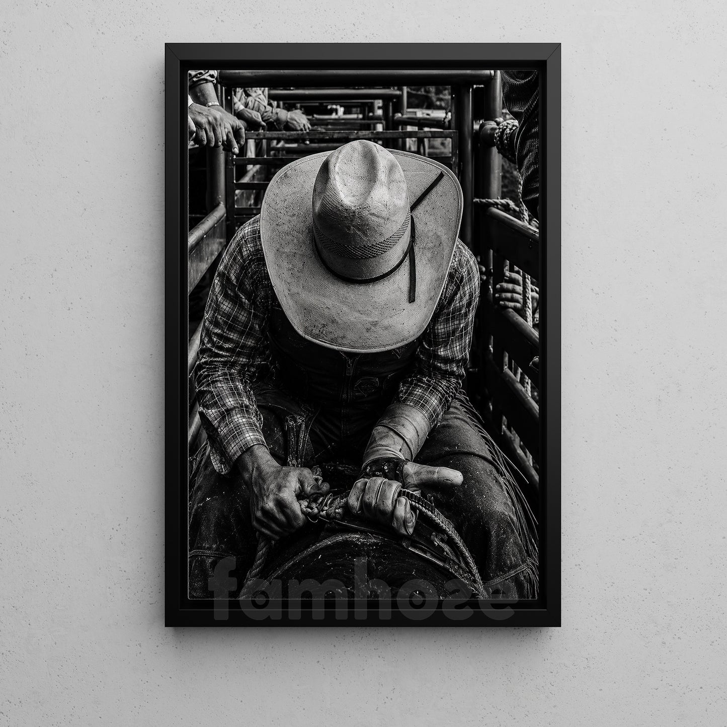 Cowboy Canvas Painting, Built By Dust And Grit Cowboy Western Wall Art Decor, Poster Gift For Cowboys