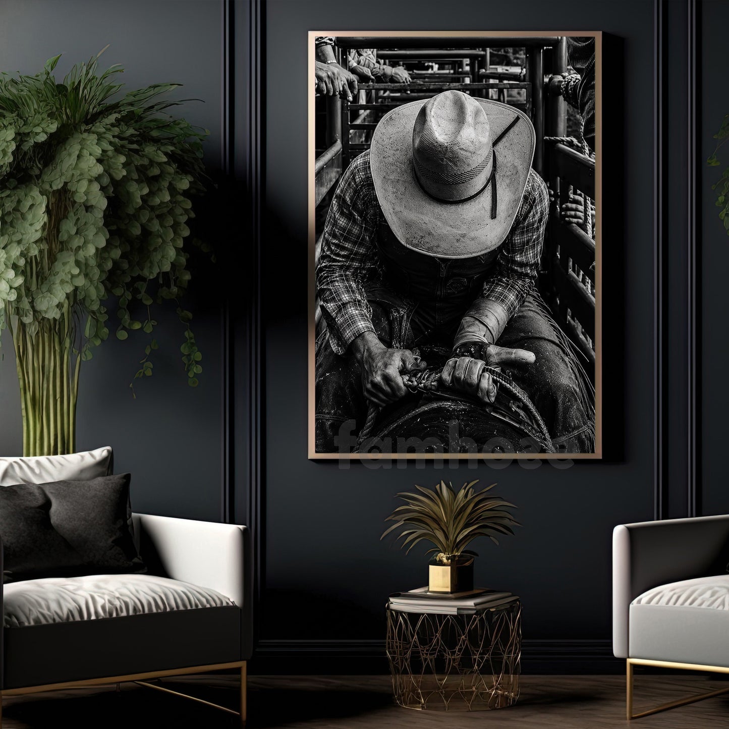 Cowboy Canvas Painting, Built By Dust And Grit Cowboy Western Wall Art Decor, Poster Gift For Cowboys