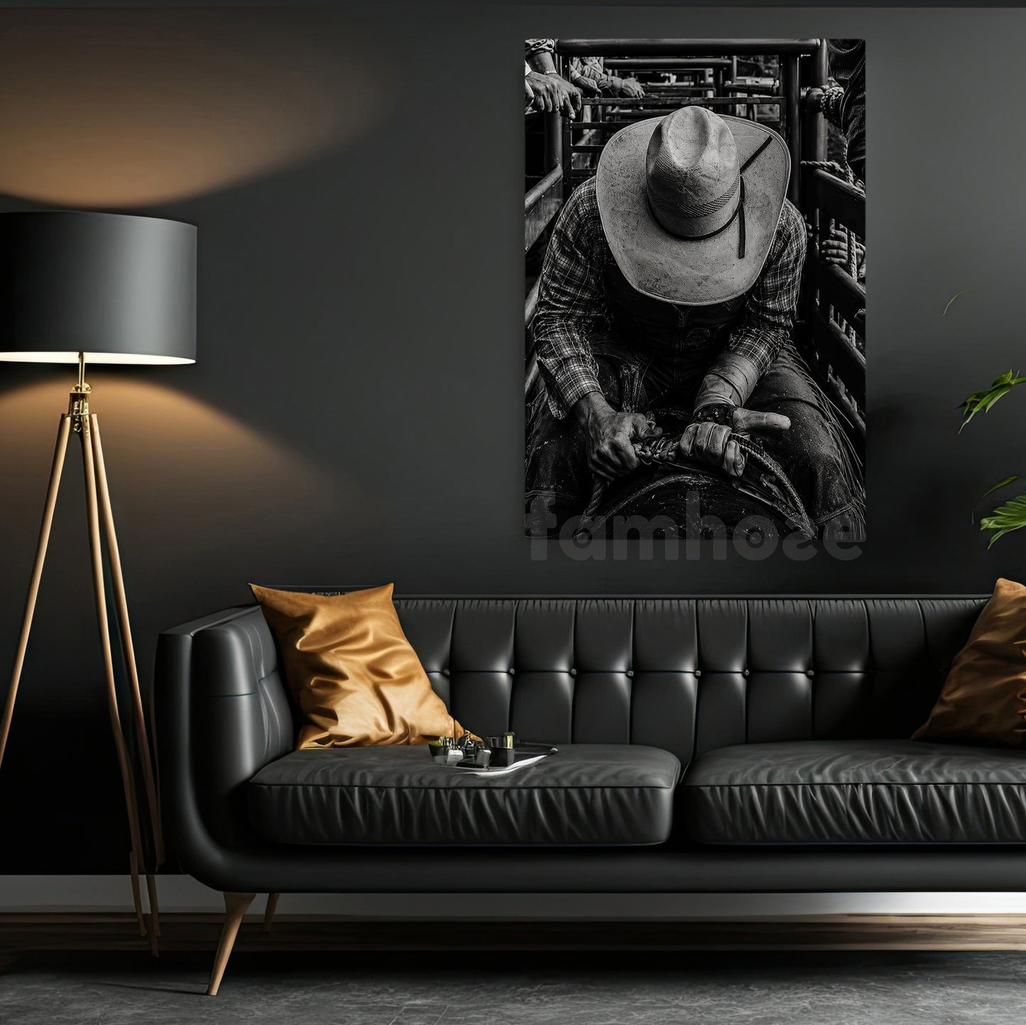 Cowboy Canvas Painting, Built By Dust And Grit Cowboy Western Wall Art Decor, Poster Gift For Cowboys