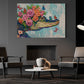 Floral Alligator Canvas Painting, Tropical Gator Wall Art Decor, Poster Gift For Crocodile Lovers