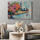 Floral Alligator Canvas Painting, Tropical Gator Wall Art Decor, Poster Gift For Crocodile Lovers