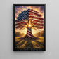 July 4th Canvas Painting, Roots Of Freedom American Flag Wall Art Decor, Poster Independence Day Gift For American Patriot