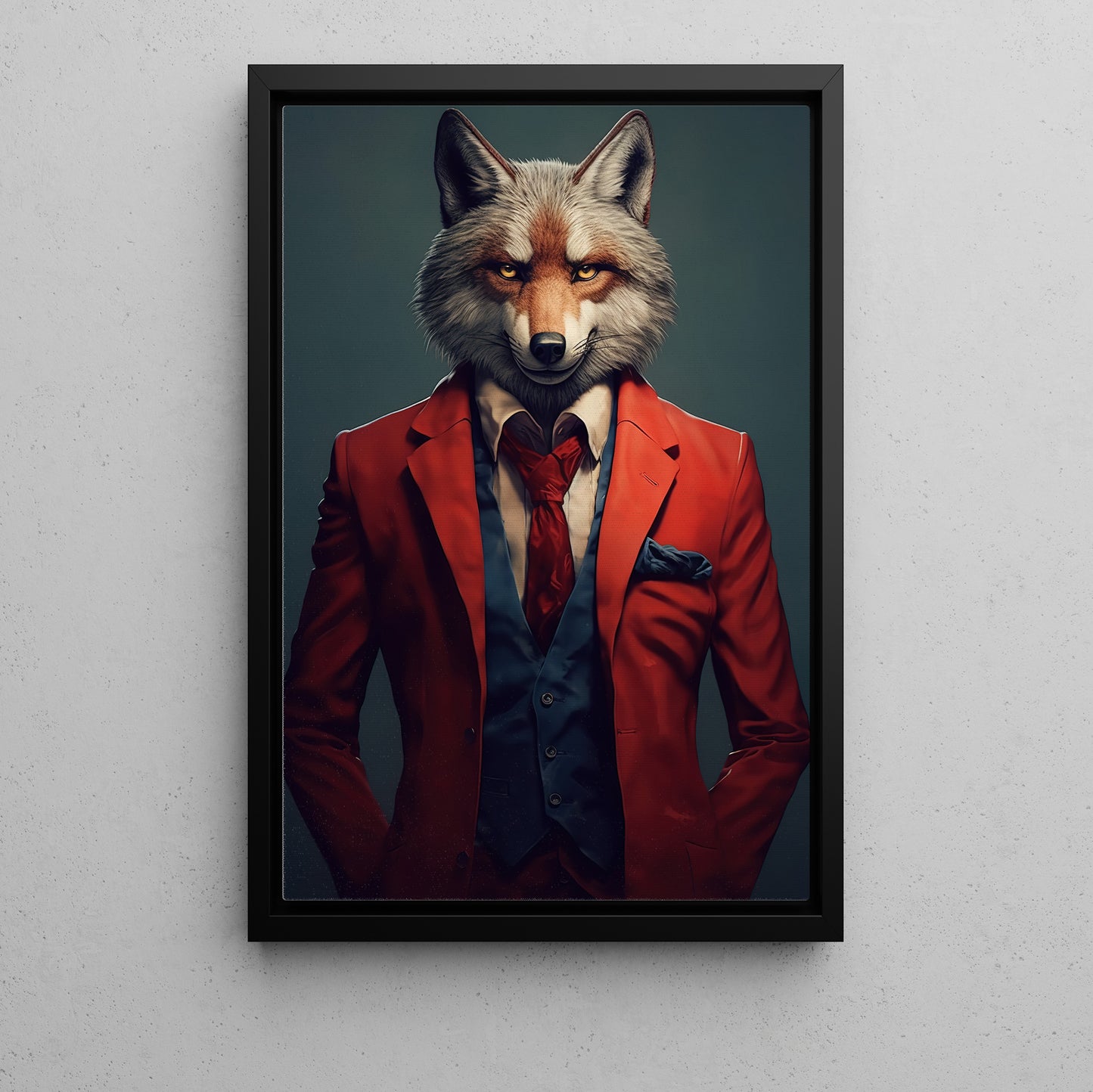 The Fox's Wardrobe, Victorian Fox Canvas Painting, Victorian Animal Wall Art Decor, Poster Gift For Fox Lovers