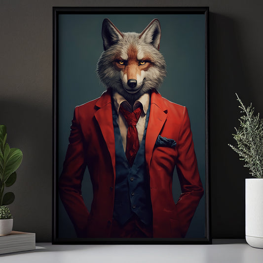 The Fox's Wardrobe, Victorian Fox Canvas Painting, Victorian Animal Wall Art Decor, Poster Gift For Fox Lovers