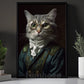 Victorian Cat Canvas Painting, Noble Cat Wall Art Decor, Poster Gift For Cat Lovers