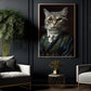 Victorian Cat Canvas Painting, Noble Cat Wall Art Decor, Poster Gift For Cat Lovers