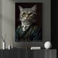 Victorian Cat Canvas Painting, Noble Cat Wall Art Decor, Poster Gift For Cat Lovers