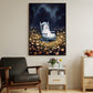 Cute Ghost On Rocking Chair, Ghost Canvas Painting, Forest Wall Art, Spooky Poster Gift