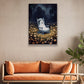 Cute Ghost On Rocking Chair, Ghost Canvas Painting, Forest Wall Art, Spooky Poster Gift