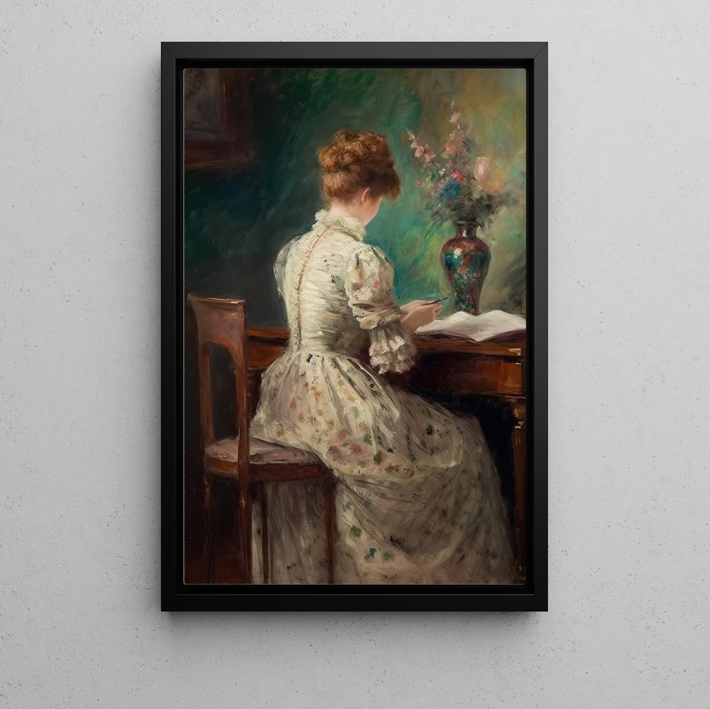 Whispers Of The Past A Study In Serenity, Victorian Lady Canvas Painting, Wall Art Decor, Poster Gift For Mystery Lady Lovers