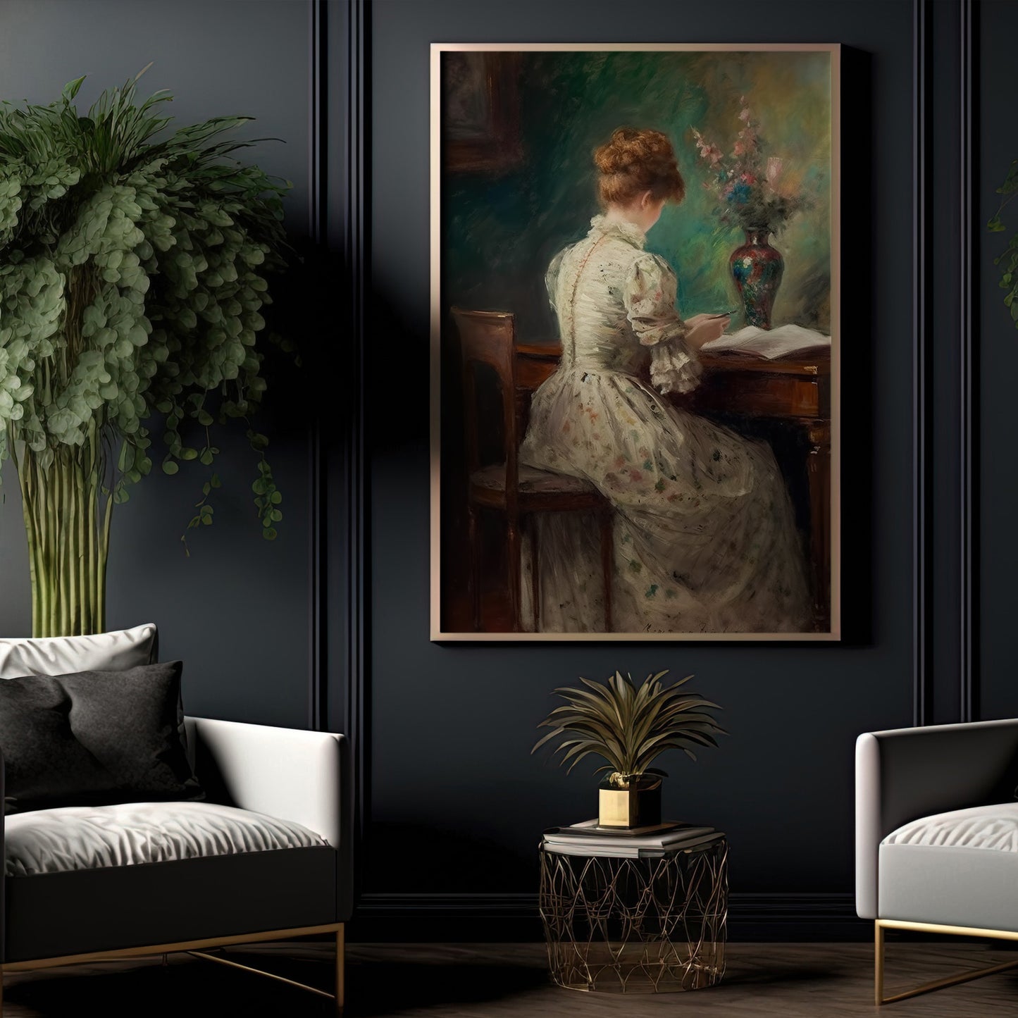 Whispers Of The Past A Study In Serenity, Victorian Lady Canvas Painting, Wall Art Decor, Poster Gift For Mystery Lady Lovers