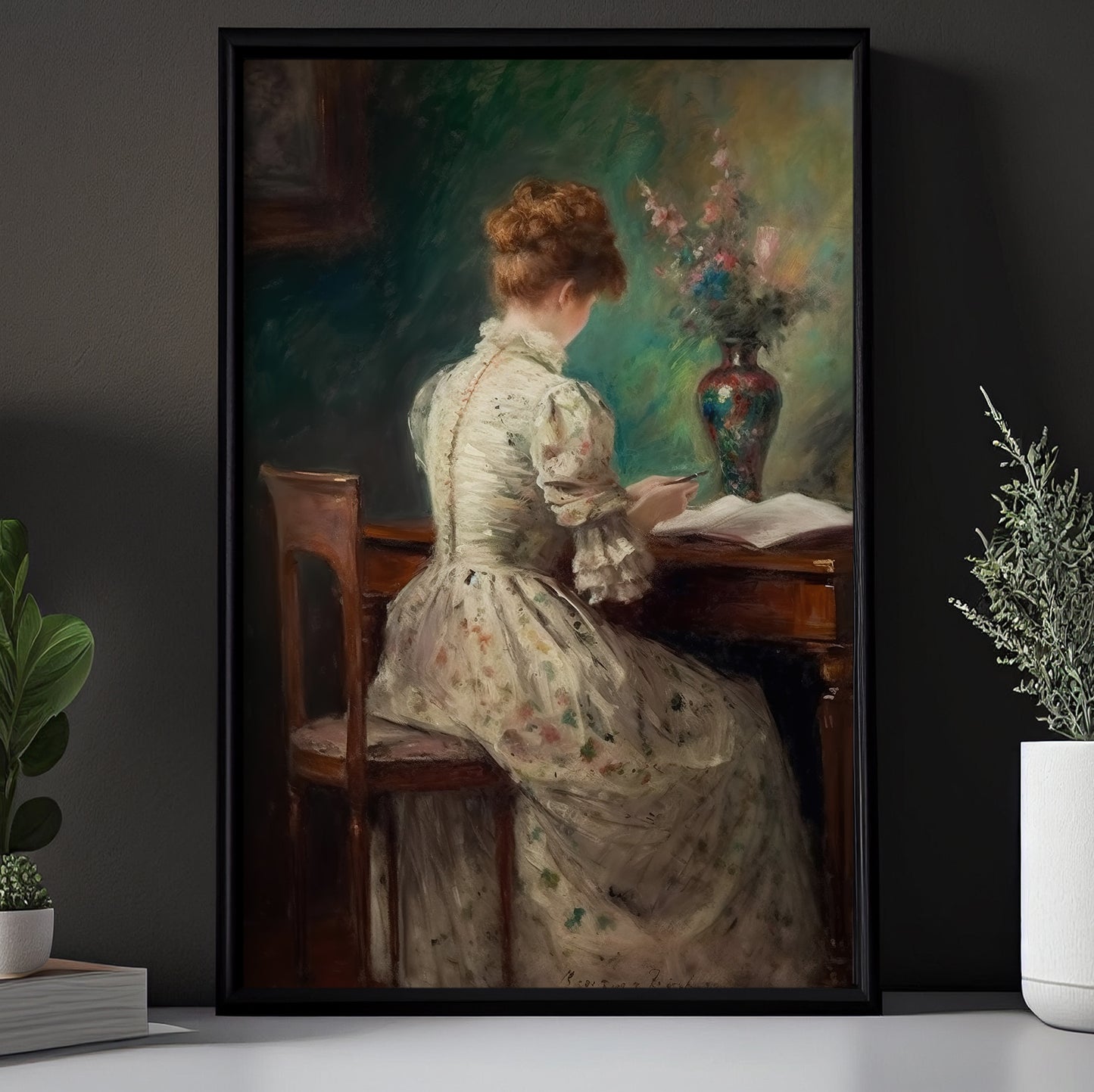 Whispers Of The Past A Study In Serenity, Victorian Lady Canvas Painting, Wall Art Decor, Poster Gift For Mystery Lady Lovers