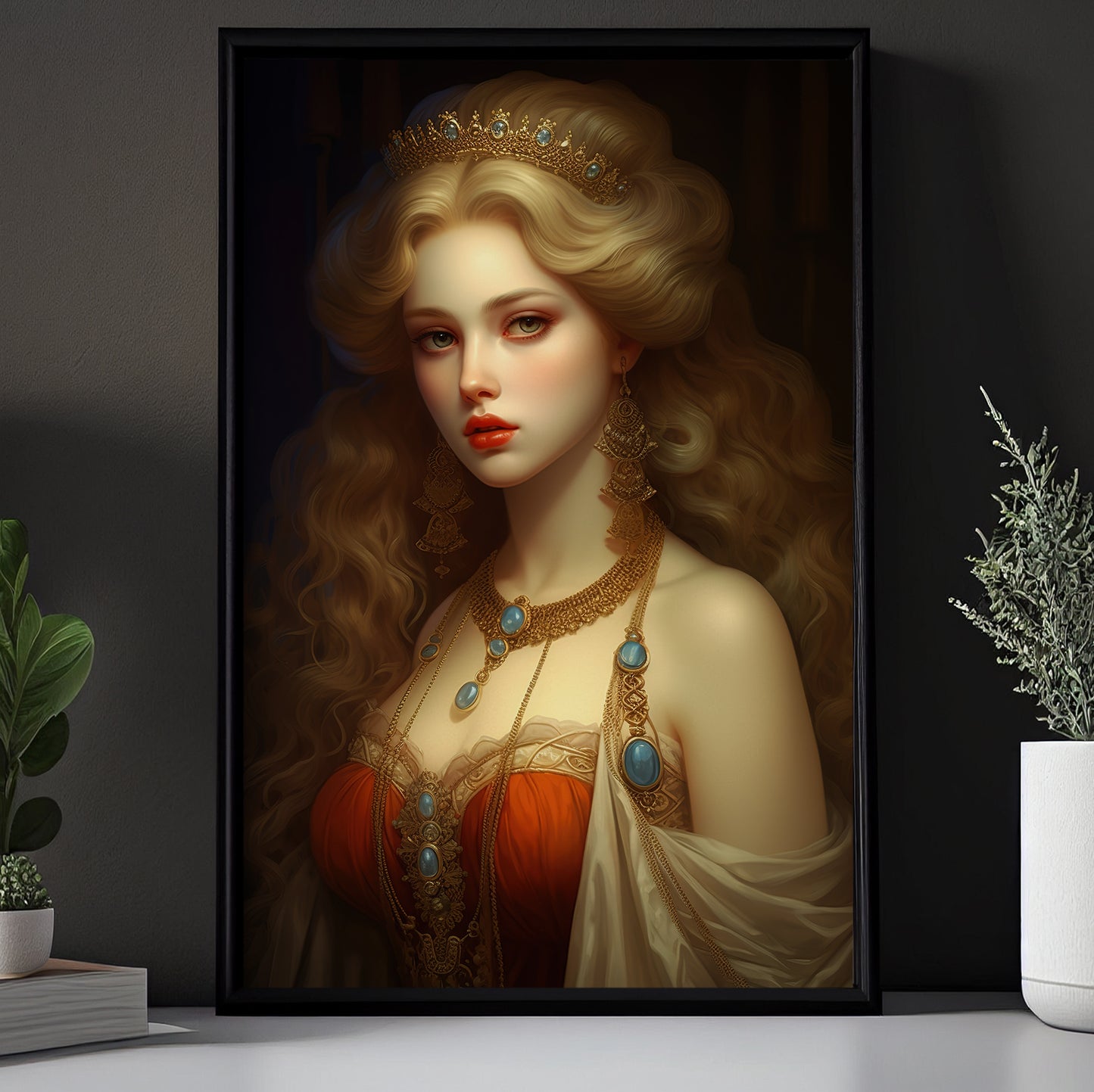 Portrait Of A Queen, Victorian Lady Canvas Painting, Wall Art Decor, Poster Gift For Mystery Queen Lovers