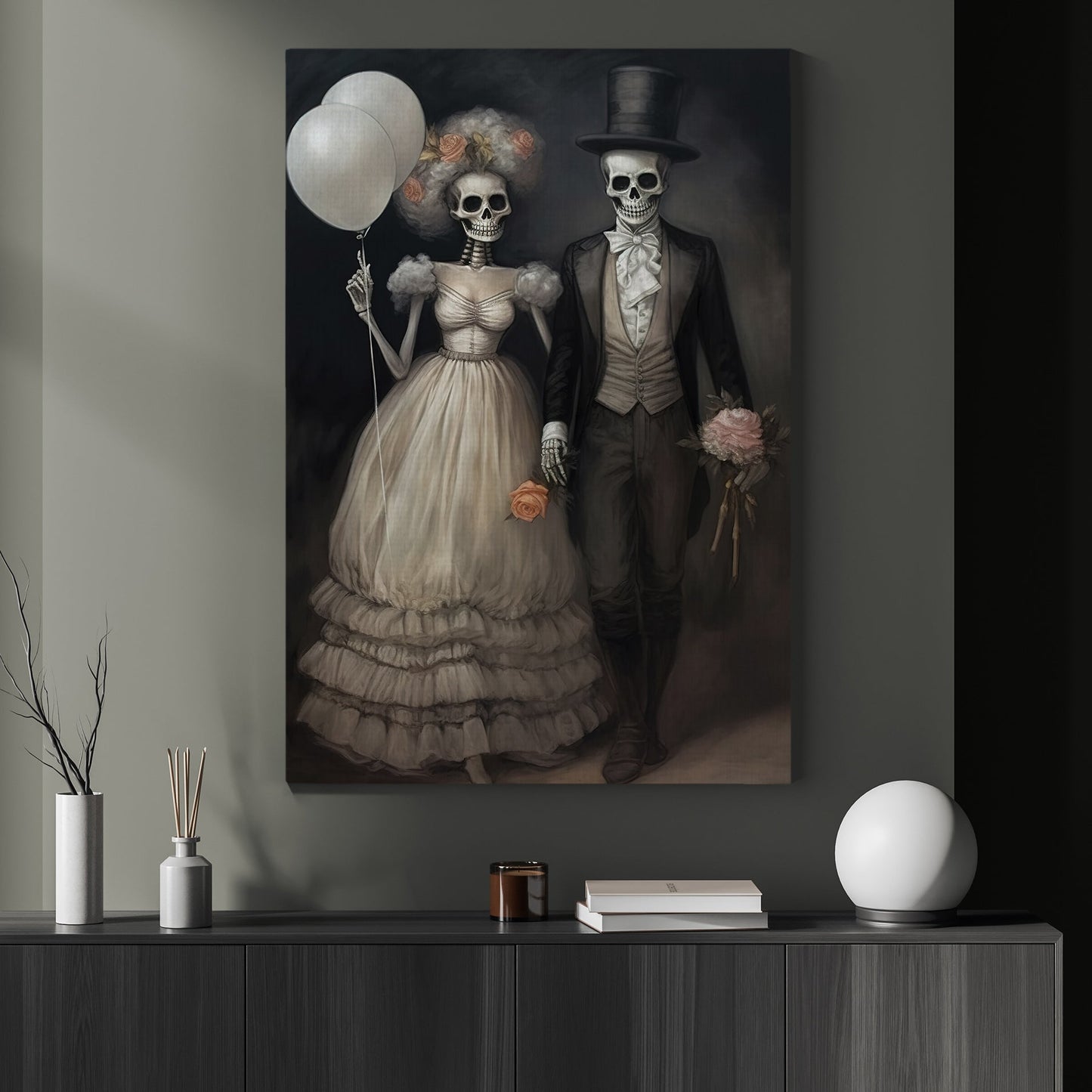 Eternal Vows A Gothic Romance, Valentine's Day Couple Canvas Painting, Love Wall Art Decor - Valentines Poster Gift