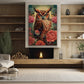 Majestic Owl Amongst The Roses, Owl Canvas Painting, Rose Wall Art Decor - Poster Gift For Owl Lovers