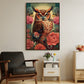 Majestic Owl Amongst The Roses, Owl Canvas Painting, Rose Wall Art Decor - Poster Gift For Owl Lovers