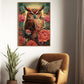 Majestic Owl Amongst The Roses, Owl Canvas Painting, Rose Wall Art Decor - Poster Gift For Owl Lovers