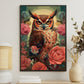 Majestic Owl Amongst The Roses, Owl Canvas Painting, Rose Wall Art Decor - Poster Gift For Owl Lovers