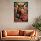 Majestic Owl Amongst The Roses, Owl Canvas Painting, Rose Wall Art Decor - Poster Gift For Owl Lovers