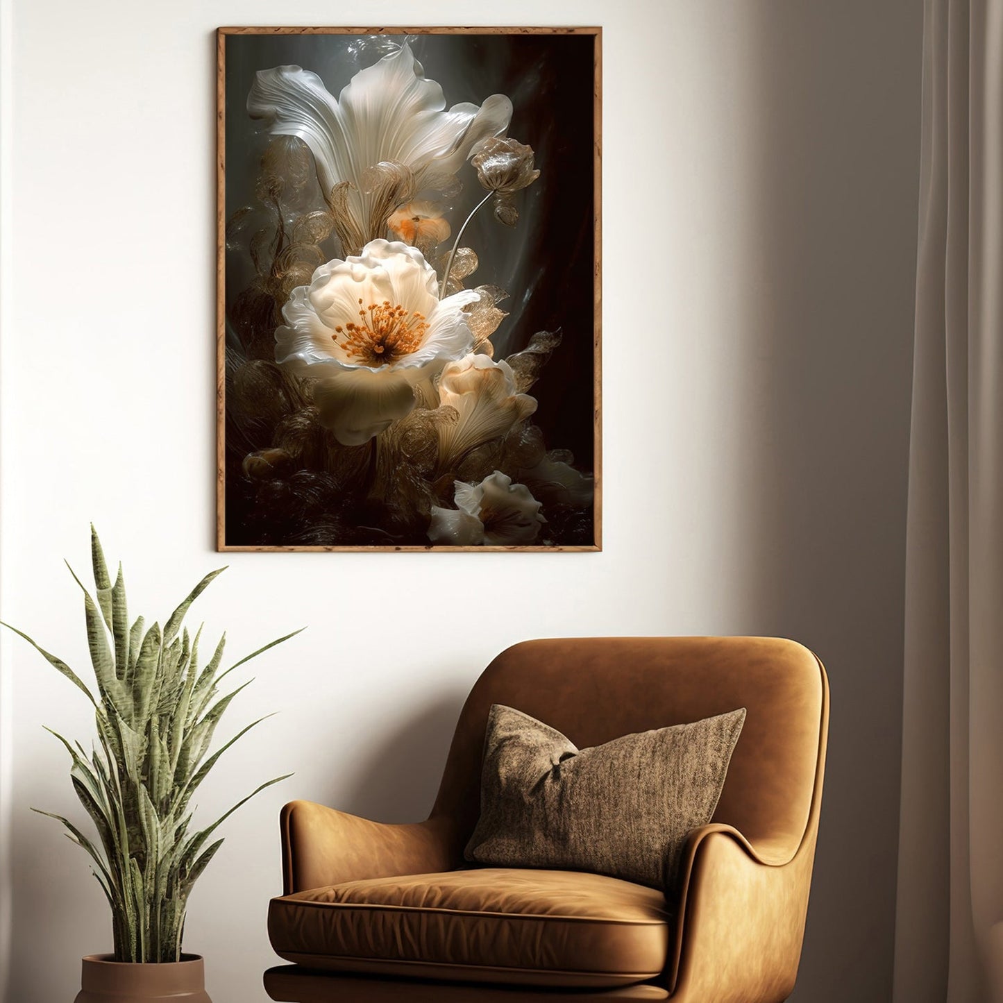 Soft Tone Flower, Modern Flower Canvas Painting, Wall Art Decor - Poster Gift For Flower Lovers