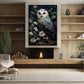 Owl On The Rose Tree, Owl Canvas Painting, Morden Flowers Wall Art Decor - Poster Gift For Owl Lovers