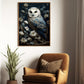 Owl On The Rose Tree, Owl Canvas Painting, Morden Flowers Wall Art Decor - Poster Gift For Owl Lovers