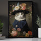 Cat Lady Wear Hat, Victorian Cat Canvas Painting, Victorian Animal Wall Art Decor, Poster Gift For Cat And Books Lovers