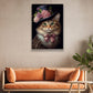 Dressed Up Cat, Victorian Canvas Painting, Mystical Wall Art Decor, Poster Gift For Cat And Books Lovers