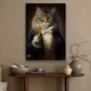 Gentleman Cat With Dress, Victorian Canvas Painting, Mystical Wall Art Decor, Poster Gift For Cat And Books Lovers