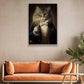 Gentleman Cat With Dress, Victorian Canvas Painting, Mystical Wall Art Decor, Poster Gift For Cat And Books Lovers