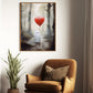 Ghost Hold Heart Balloon, Ghost Canvas Painting, Forest Wall Art Decor, Spooky Poster Gift