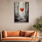 Ghost Hold Heart Balloon, Ghost Canvas Painting, Forest Wall Art Decor, Spooky Poster Gift