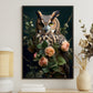 Owl On Rose Branch, Owl Canvas Painting, Morden Flowers Wall Art Decor, Poster Gift For Owl Lovers