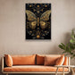 Golden Butterfly, Victorian Canvas Painting, Mystery Wall Art Decor, Poster Gift For Butterfly Lovers