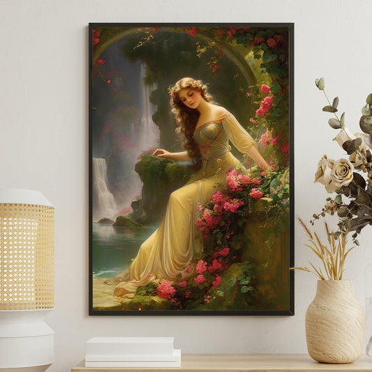 Romantic Era Woman, Victorian Canvas Painting, Princess Women Wall Art Decor, Mythical Queen Poster Gift