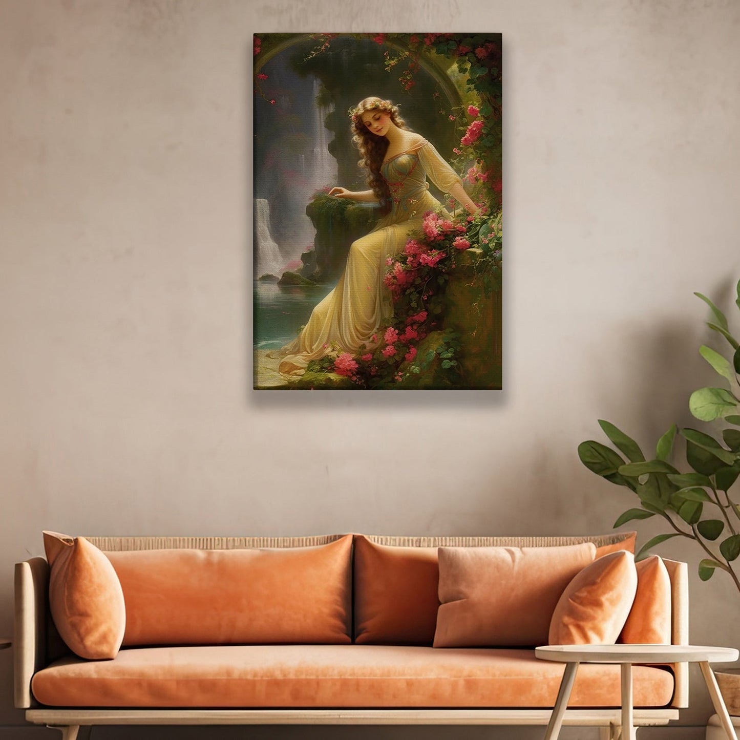 Romantic Era Woman, Victorian Canvas Painting, Princess Women Wall Art Decor, Mythical Queen Poster Gift