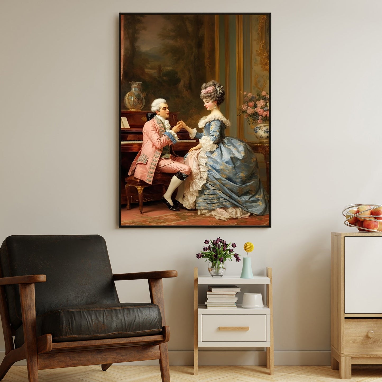 Classical Music Scene, Victorian Canvas Painting, Wall Art Decor, Mythical Queen Poster Gift