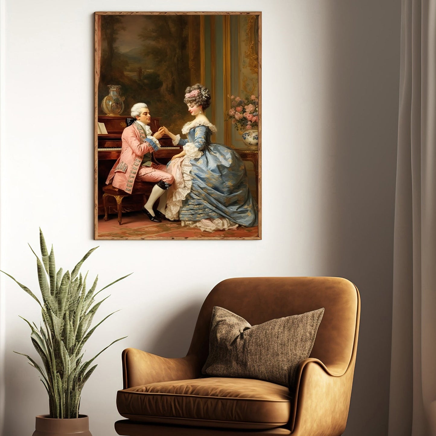 Classical Music Scene, Victorian Canvas Painting, Wall Art Decor, Mythical Queen Poster Gift