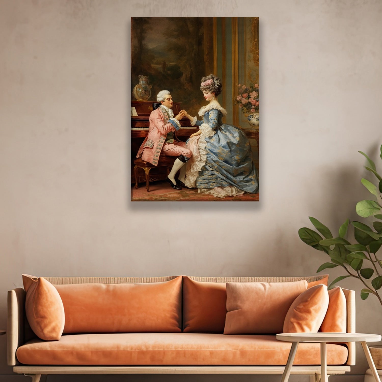 Classical Music Scene, Victorian Canvas Painting, Wall Art Decor