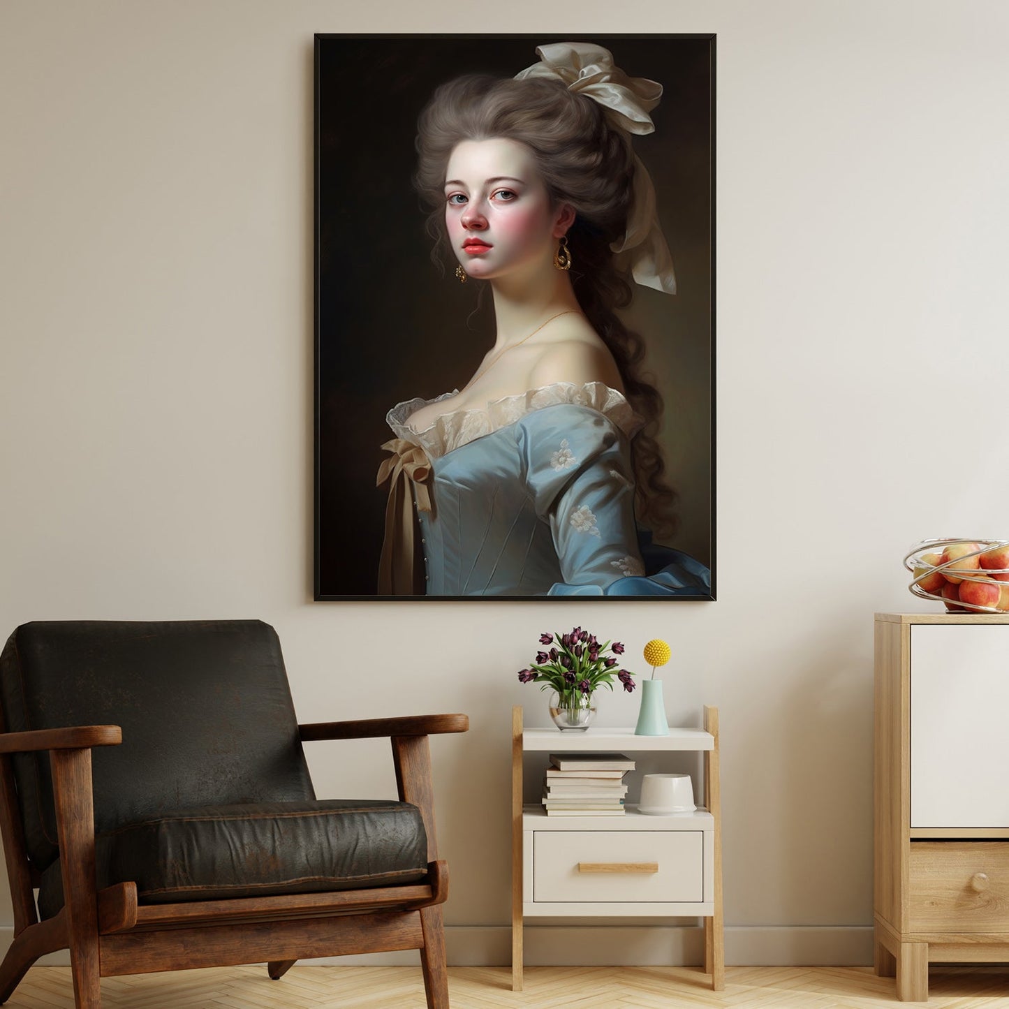 Queen Portrait, Victorian Canvas Painting, Women Wall Art Decor, Mythical Queen Poster Gift