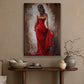 Red Dress Lady Walking, Women Canvas Painting, Wall Art Decor, Morden Women Poster Gift